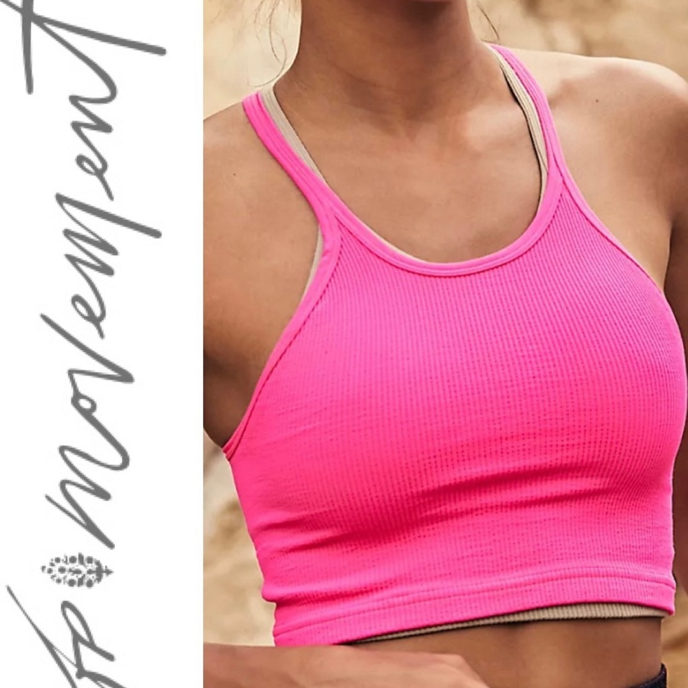 Free People Happiness Runs Long Crop Top in Pink Size XS SMALL NWOT $40